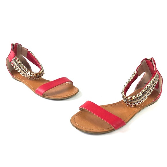 Bebe Mandy Red Flat Sandals - Picture 2 of 10